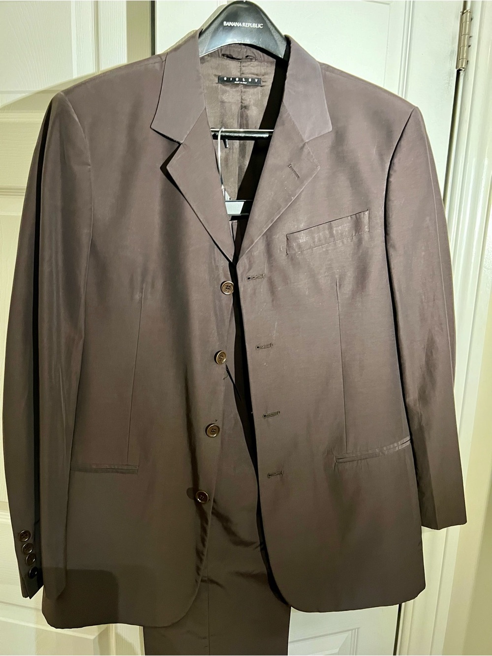 Sisley Brown Single-Breasted Men's Suit Jacket